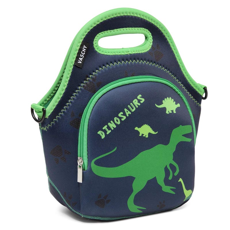 VASCHY Lunch Bag for Kids, Insulated Neoprene Lightweight Lunch Box Bag for Children Boys and Girls School Daycare Kindergarten Dinosaur - Image 1